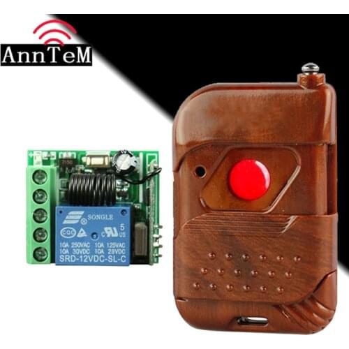 Radio Remote Control Switch 12v DC Mini Receiver Metal Push Button Transmitter Learning Code 433 Momentary Toggle Latched