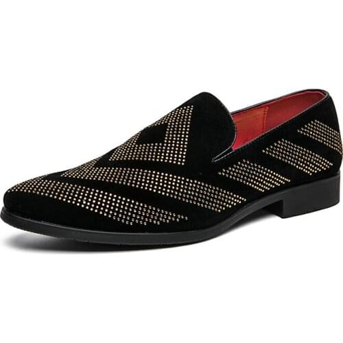 Men Wedding Shoes Gold Crystal Loafers Casual shoes Fashion Nightclub Party Shoes Rhinestone Flats Dress Shoes Zapatos Hombre