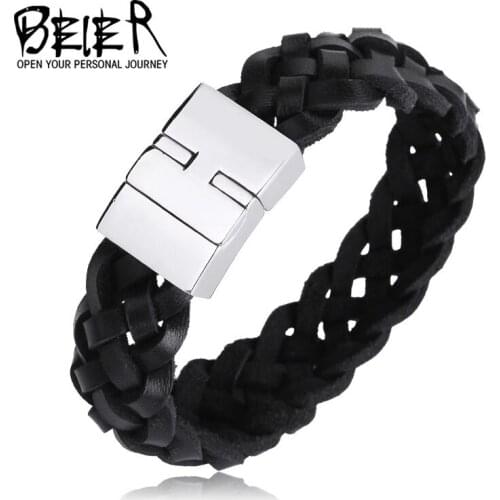 Beier 100% Genuine Cowhide Bracelet classic not out of date trendy fashion personality jewelry PSSL011