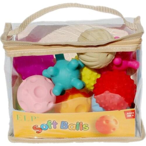 10pcs Soft Sensory Balls Baby Hand Catch Massage Balls with BB Sound Effect Grasping Balls Educational Toys for Kids Baby