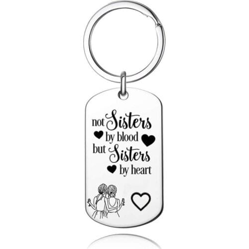 New Not Sisters By Blood But Sisters Good Sisters Army Brand Keychain Exquisite Fashion Gift Pendant