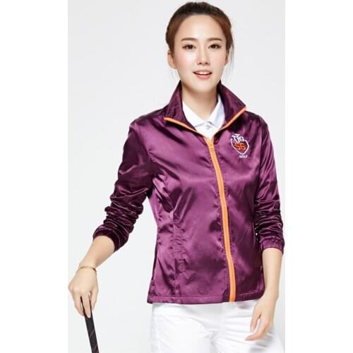 Autumn Winter Golf Jacket For Women Sports Stand Collar Windbreaker Jacket Ladies Long Sleeve Breathable Golf Clothing Top D0689