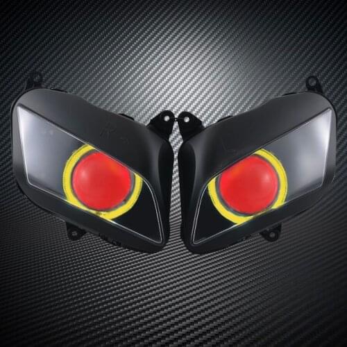 Motorcycle Custom Headlight Assembly LED Angel Demon Eyes Head Lamp Fully Assembled Headlight For Honda CBR600RR 2007-2012