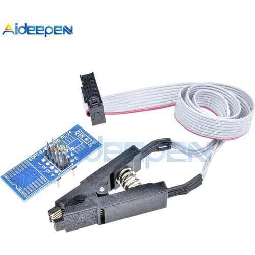 SOIC8 SOP8 Flash Chip Test Clip Socket Adapter For EEPROM 93CXX/25CXX/24CXX USB Programmer Programable TL866CS TL866A EZP2010