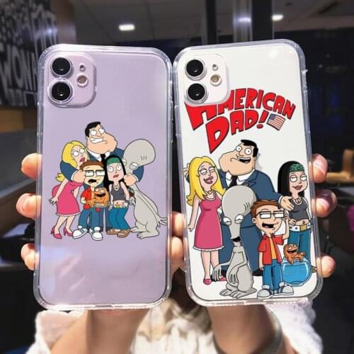 Zororong Phone Case For iPhone 12 Mini 11 Pro XS Max X XR 7 8 Plus Cartoon-American-Dad-sitcom transparent Cover