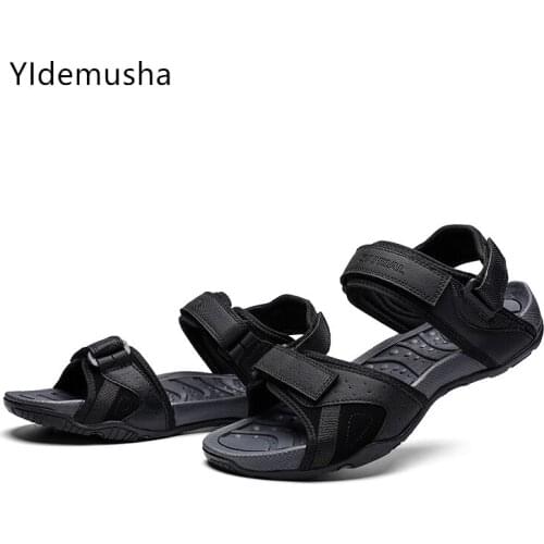 Summer Casual Men‘s Non slip slippers High Quality Breathable mesh Beach Sandals Mens Loose comfortable Large size Sandals39-46