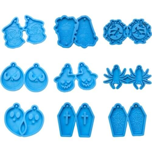 Halloween Earrings Epoxy Resin Mold Ear Drop Dangle Pendant Silicone Mould DIY Crafts Jewelry Necklace Casting Tools