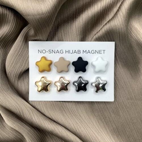 Strong Metal Plating Safe Usefull Star Magnet Brooch Luxulry Accessories Muslim Magnetic Hijab Clip Scarf Buckle Magnet