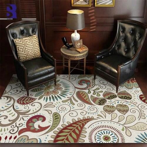 SunnyRain 1-piece Fleece Flowers Print Carpet for Living Room Bedroom Rugs Kitchen Rug Washable Mats
