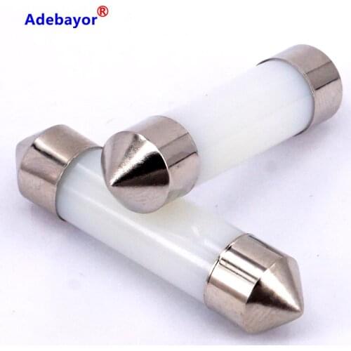 200x Smoke Design COB Led Chips C5W 31mm 36mm 39mm 41mm Car Interior Glass Lens Festoon Dome Reading 12V DC White Bulbs Adebayor