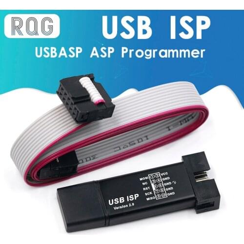Aluminum shell USB ISP USBISP USBASP ASP Programmer for 51 ATMEL AVR WIN7 64 (Random color)