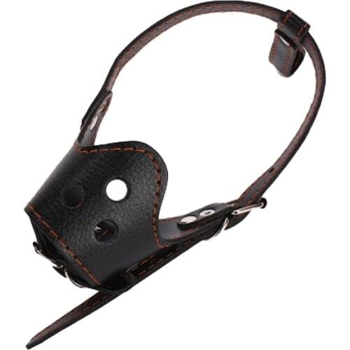 High quality Adjustable Leather Dog Muzzle Anti Bark Bite Chew Dog Training Products For Medium Large Dogs Outdoor Pet Products