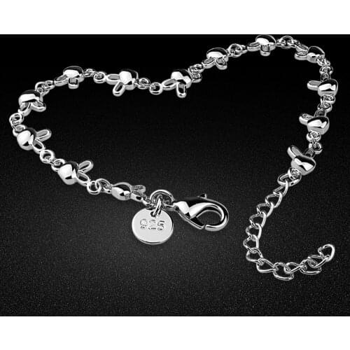 Yasmin New silver Jewelry Silver Cuff Chain Charm Closely linked Bracelet Jewelry Rabbit Bracelet Solid 925 Sterling Silver