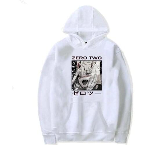Women Hoodie Anime Zero TWO Darling in the franxx Hooded girl print Pullovers tops loose Long Sleeve chic female Sweatshirts