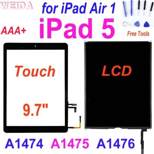 AAA+ 9.7" iPad 5 LCD for iPad Air 1 A1474 A1475 A1476 LCD Display Touch Screen Digitizer Replacement for iPad air 1 iPad5 LCD
