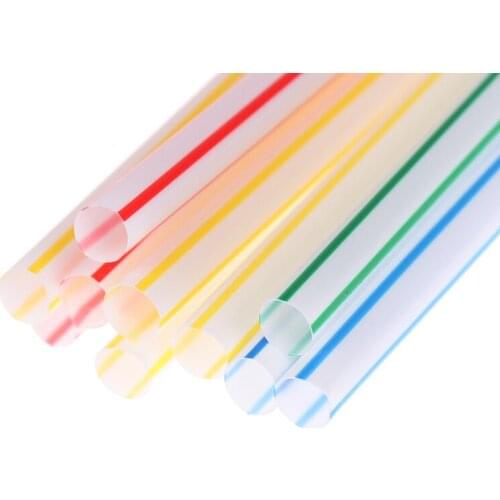 100PCS/set 21cm Curved Plastic Colorful Drinking Straw Cocktail Lounge Wedding Birthday Party