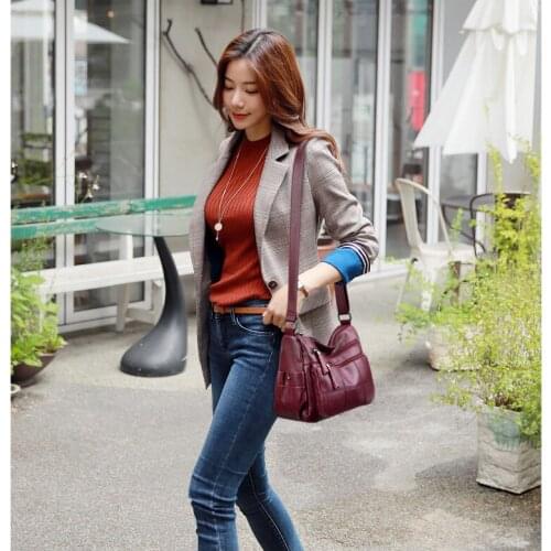 2021 Main Femme Leather Luxury Handbags Women Bags Designer Handbags High Quality Many Pocket Big Crossbody Bags for Women