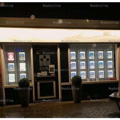 21PCS A4 Portarit Double Sided Magnetic Acrylic Frame LED Illuminated Real Estate Agent Window Display Light Panels