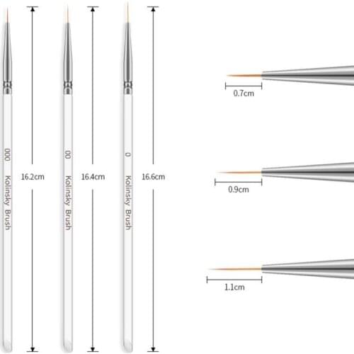 3pcs/set Nail Art Liner Brush Painting Acrylic Pen Fine Tips Head Nail Pencil DIY Drawing Nail Art Style Design Tools TSLM1