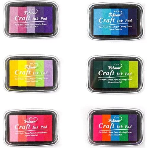 5 Color Gradient Color Inkpad Finger Painting Inkpad Stamps for Scrapbooks Photo Albums DIY Decorative