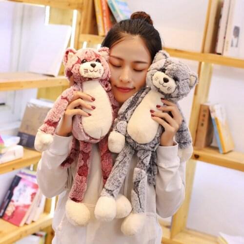 50-90CM Kawaii Cats Plush Toys Stuffed Animals Cute Fluffy Cat Dolls Soft Kids Toys Children Birthday Xmas Gifts Home Shop Decor