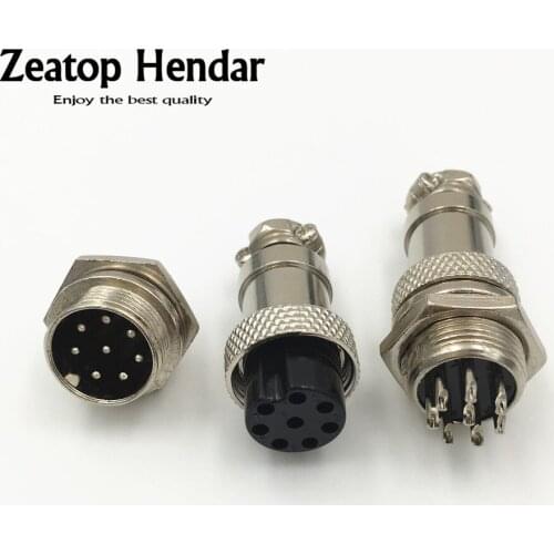 50 Set GX16 8 Pin 16mm Male & Female Adapter Chassis Mount Socket Plug Aviation Plug Interface Connector
