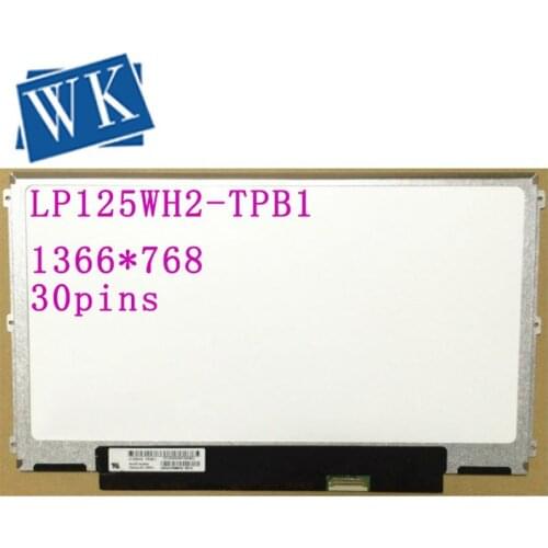 Free shipping LP125WH2-TPB1 LP125WH2 TPB1 B125XTN02.0 HB125WX1-201 EDP 30pin Left+right 3 screw holes LCD Screen for dell E7240