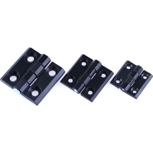 Zinc Alloy Small Hinges Black Mini Door Bearing Butt Hinge For Distribution Box Cabinet Door Industrial Box Adjustable Damping