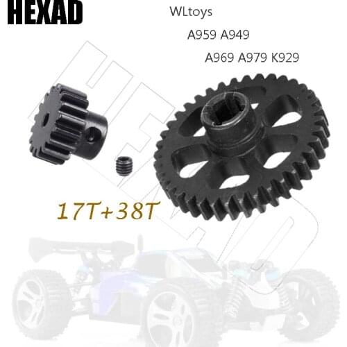 Suitable For Wltoys A949 A959 A969 A979 K929 Remote Control Car Metal 17T+38T Reduction Motor Gear Upgrade Parts