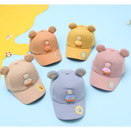 Childrens hat Autumn and winter new cute BABY bear BABY cap fashion embroidery childrens baseball cap