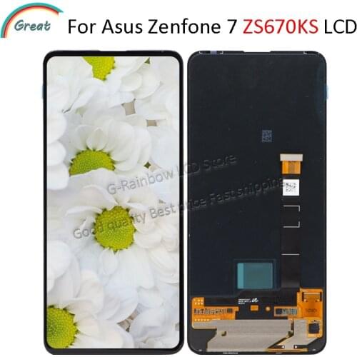 For Asus Zenfone 7 Display With Frame Touch Panel Screen Digitizer Sensor Assembly For Asus Zenfone 7 ZS670KS LCD I002D