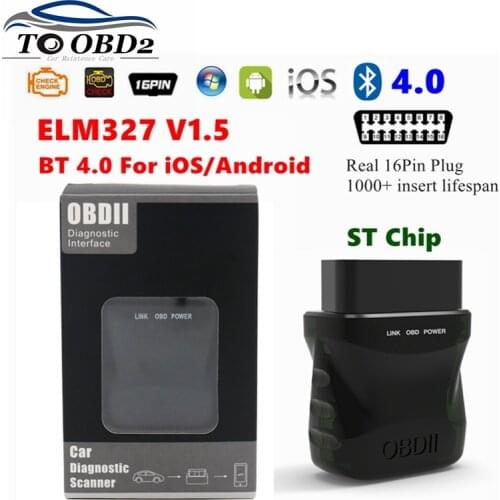 ELM 327 V1.5 V015-1 Bluetooth 4.0 OBD2 code reader Scanner V015 ELM327 Car Diagnostic Tool Elm-327 1.5 OBDII for Android/IOS/PC