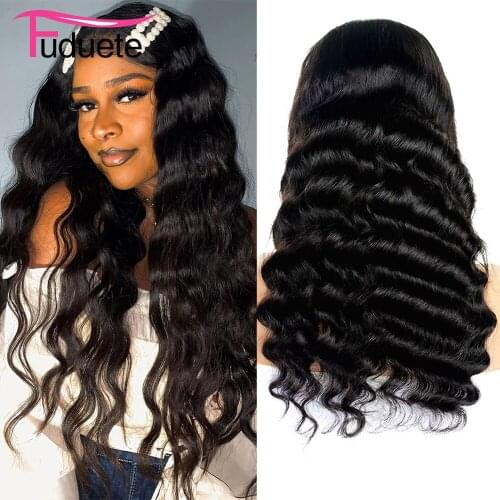 Fuduete Loose Deep Wave Wig Human Hair Wigs Transparent Lace Wigs 13x6/13x4 Lace Frontal Wig 4x4/5x5 Closure Wig Brazilian Remy