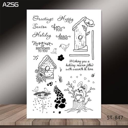 Lovely rabbit and simple house style Clear Stamps for DIY Scrapbooking/photo Album Decorative Craft Clear Stamp