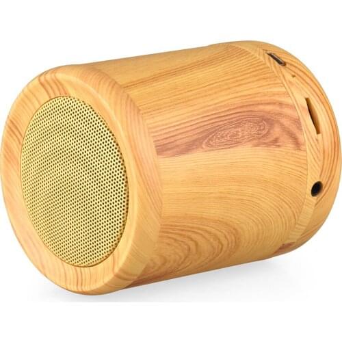 Mini bucket Wood Bluetooth wireless speake outdoor portable Subwoofer super bass Wireless receiver Handsfree speaker for music