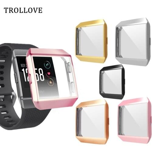 Soft Plating TPU Protection Silicone Case Cover For Fitbit Ionic Screen Protector Wearable Devices Smartwatch Watch Accessories