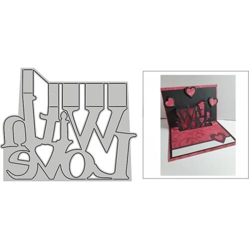 New Folded Words With Love Craft Embossing Mold 2021 Metal Cutting Dies for DIY Decor Scrapbooking Album Card Making No Stamps