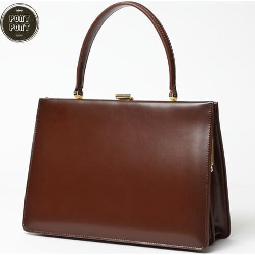 Office Lady Handbag Large Satchel Genuine Leather Handbag Frame Bag Female New Classic Organ Womens Bag sac a main feeme bolsas