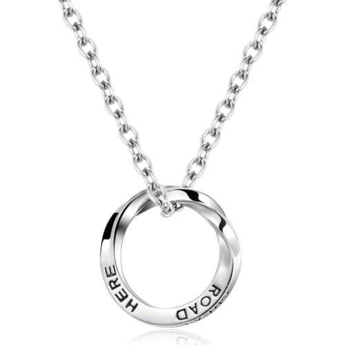 Mobius Band Wireless Loop Necklaces Geometric Circle Pendant for Him Her Eternal Love Men Woman Gift Stainless Steel