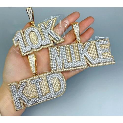 AZ High-End Iced Out Custom Letters Pendant Necklace For Men Hip Hop Paved Zircon Stone Women’s Customized Jewelry Free Ship