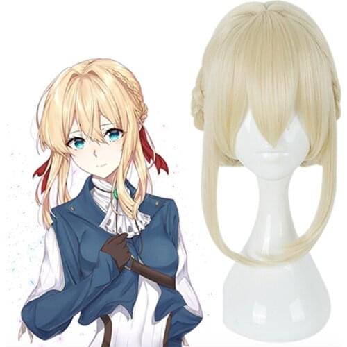 Anime Violet Evergarden Cosplay Hair Violet Evergarden Cosplay Wig Heat Resistant Synthetic Wig Halloween Carnival Party