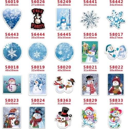 DIY Craft Supplies Sewing Accessories Cartoon Snowman Printed Planar Resins Mold 30 Pieces. PR-56019