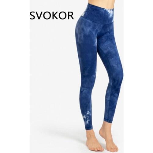 SVOKOR Sport Leggings Women Tie Dye Fitness Gym Legging Push Up High Waist Print Activewear Energy Femme Pants Workout