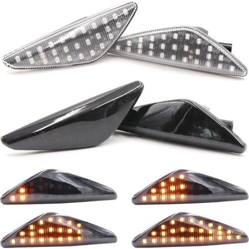 2PCS Clear/Smoke Dynamic Flowing LED Side Marker Signal Light For BMW X5 E70 X6 E71 E72 X3 F25 Sequential Blinker Lamp