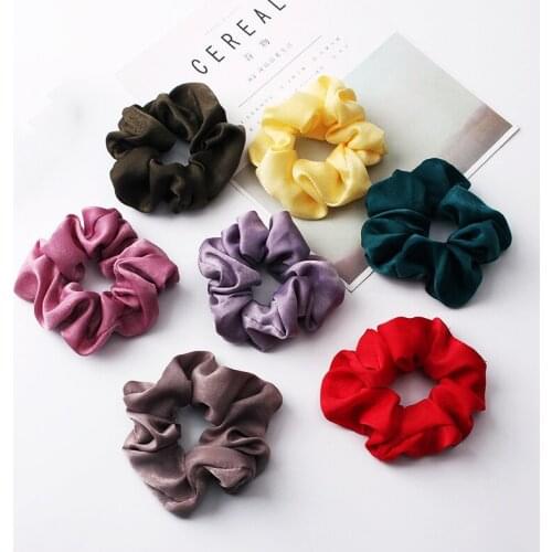 Elastic Bands No Crease Ins Head Rope Korean Version Of Large Size French Retro Silk Large Intestine Hair Ring Simple Hair Rope