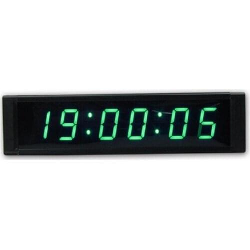 Green LED Countdown Clock 1'' 6Digits LED Digital Wall Clock For Business Meeting