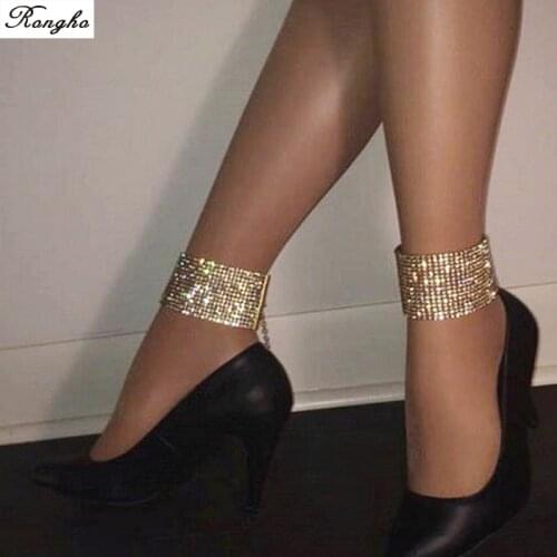 Women Brand Multi Claw Crystal Anklets Fashion Leg chains body jewelry Rhinestone Statement Anklet Club Party accesssories