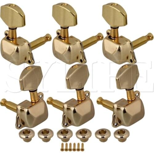 Gold Semiclosed Guitar Tuning Pegs Machine Heads 3L3R NEW