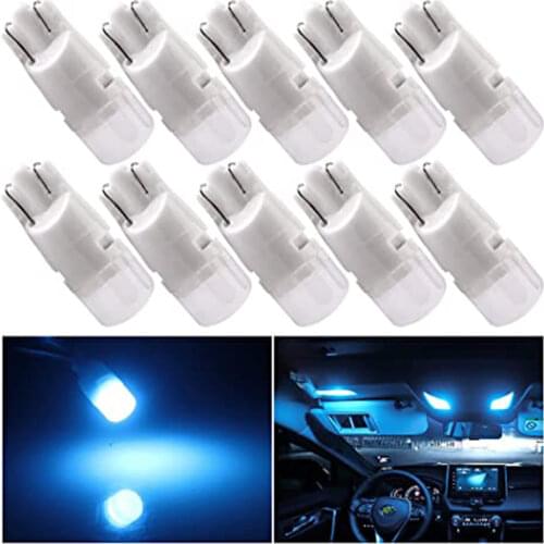 10Pcs T10 W5W Ceramic 3D LED Waterproof Wedge Licence Plate Lights WY5W Turn Side Lamp Car Reading Dome Light Auto Parking Bulb