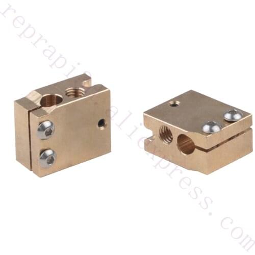 2pcs High Temperature Copper Volcano Heater Block Upgrade for Hotend PT100 / K-type Thermocouple Extruder 3D Printer